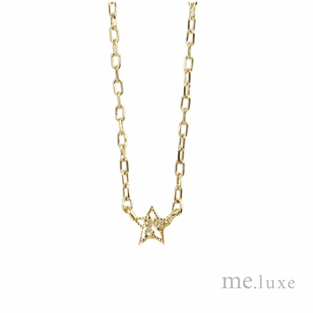 【me.luxe】K10黃K3分星鑽石鍊