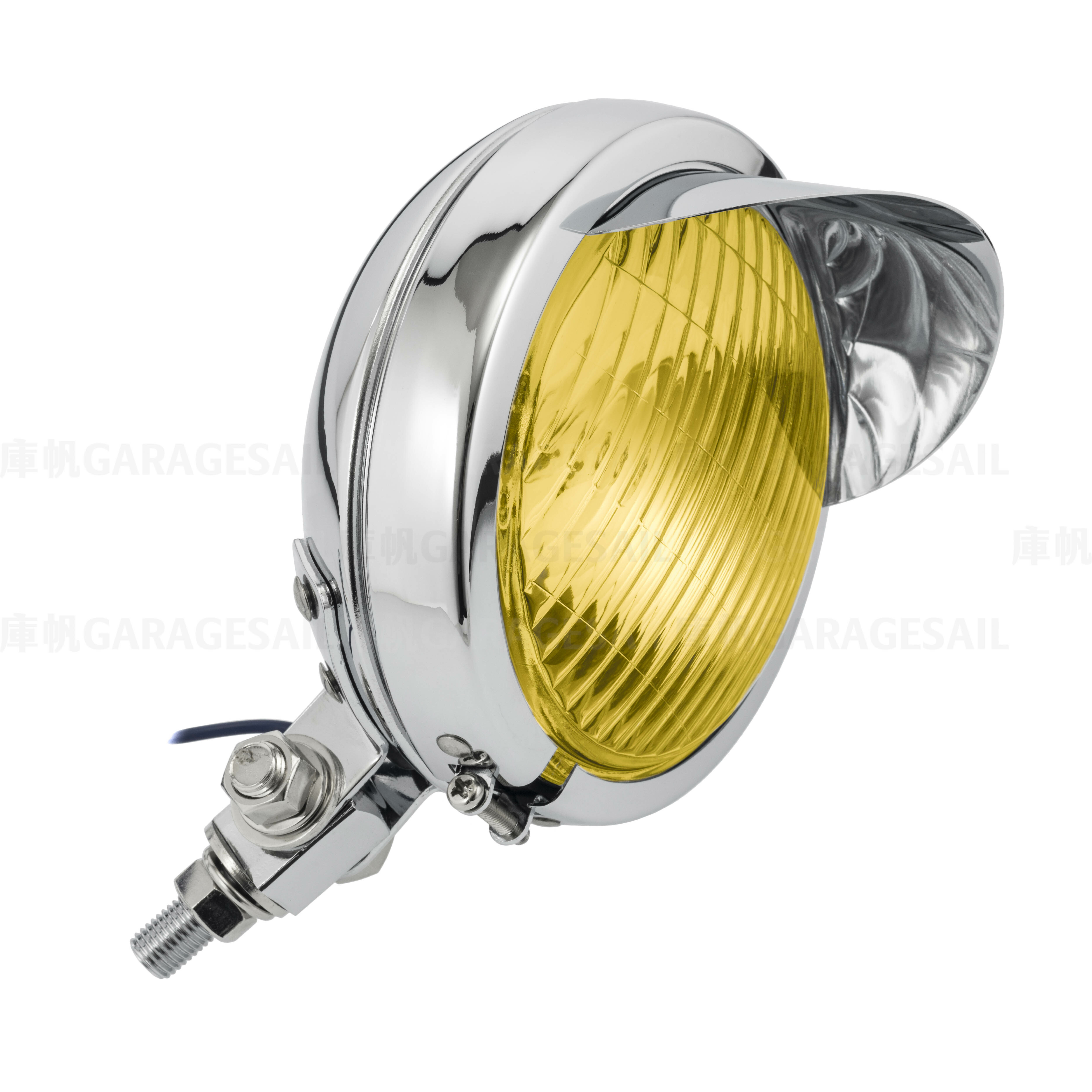 4.5吋圓 薄型 下鎖式 燈簷大燈 電鍍銀