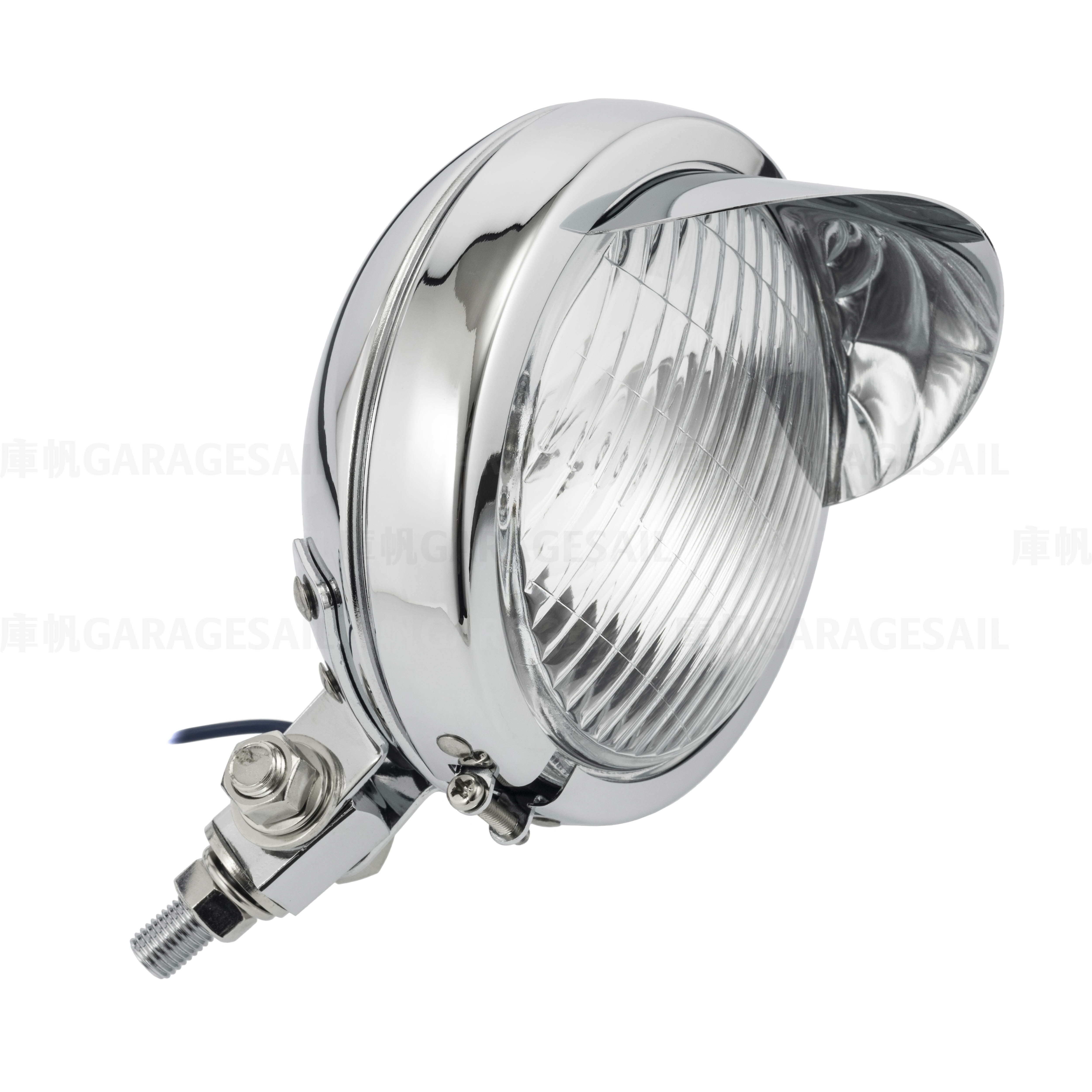 4.5吋圓 薄型 下鎖式 燈簷大燈 電鍍銀