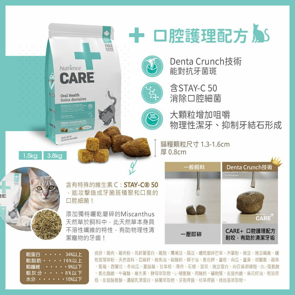 Nutrience CARE Oral Health for Cats 3.3lb