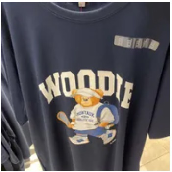 [S] SPAO SPRPD24C02-RE WOODY GRAPHIC SHORT SLEEVE T-SHIRT,NAVY, SPRPD37C02-00 (SSP12)