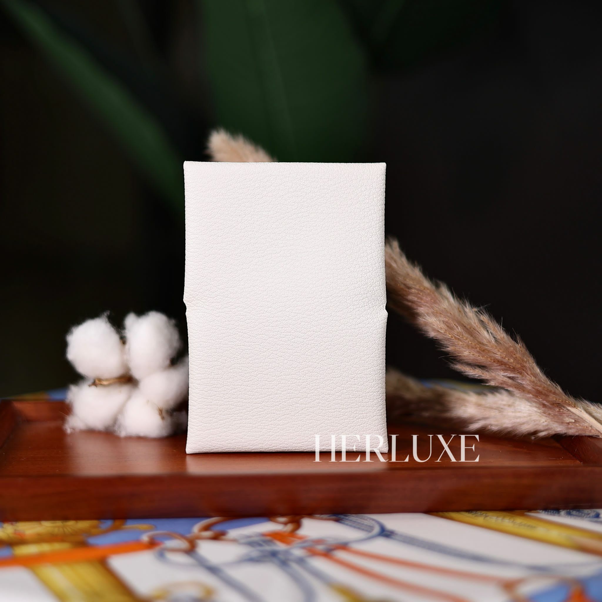 Calvi duo card holder 10 craie chevre