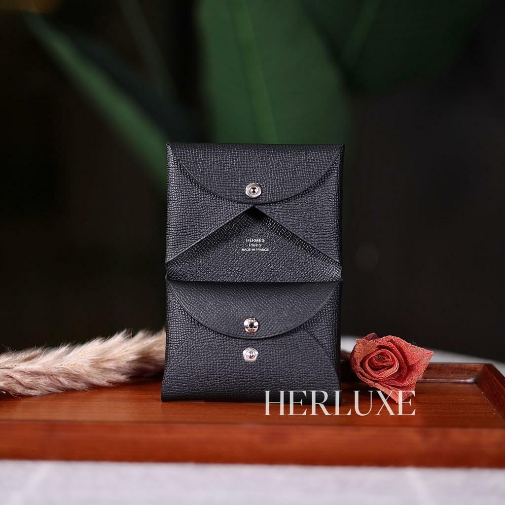 Calvi duo card holder 89 noir epsom