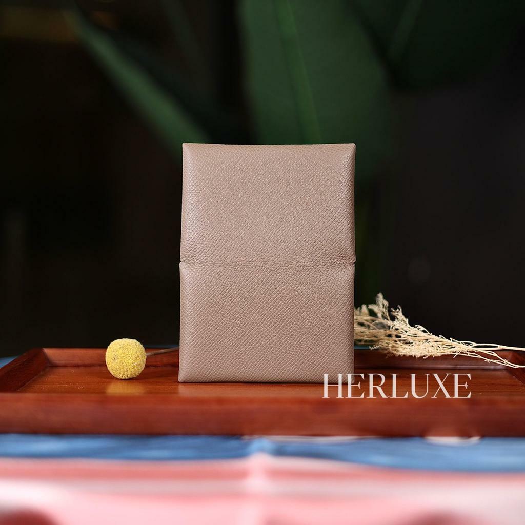 Calvi card holder 18 etoupe epsom