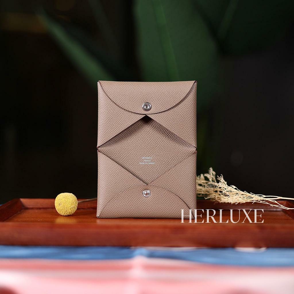 Calvi card holder 18 etoupe epsom