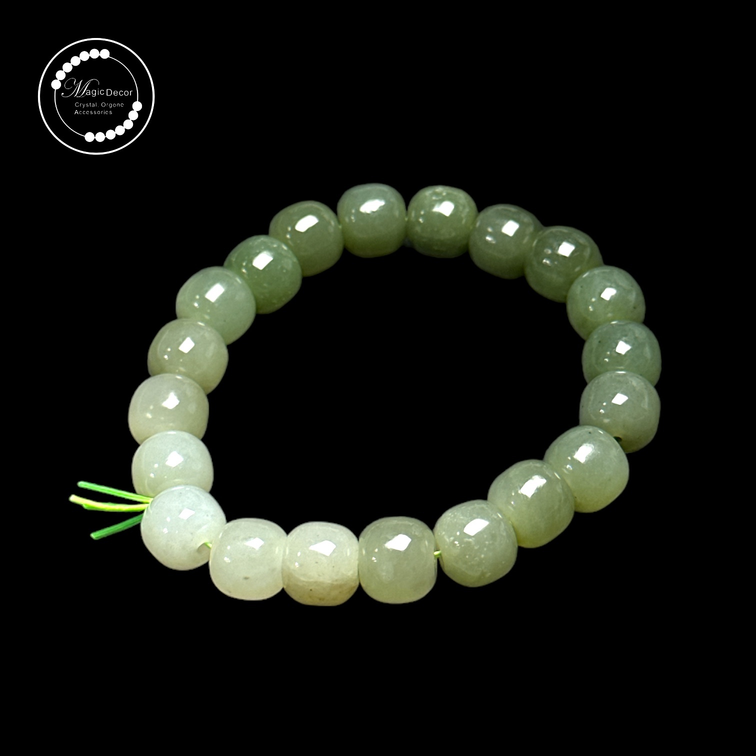 0713-a44 10mm+和田玉青海青老型珠手串