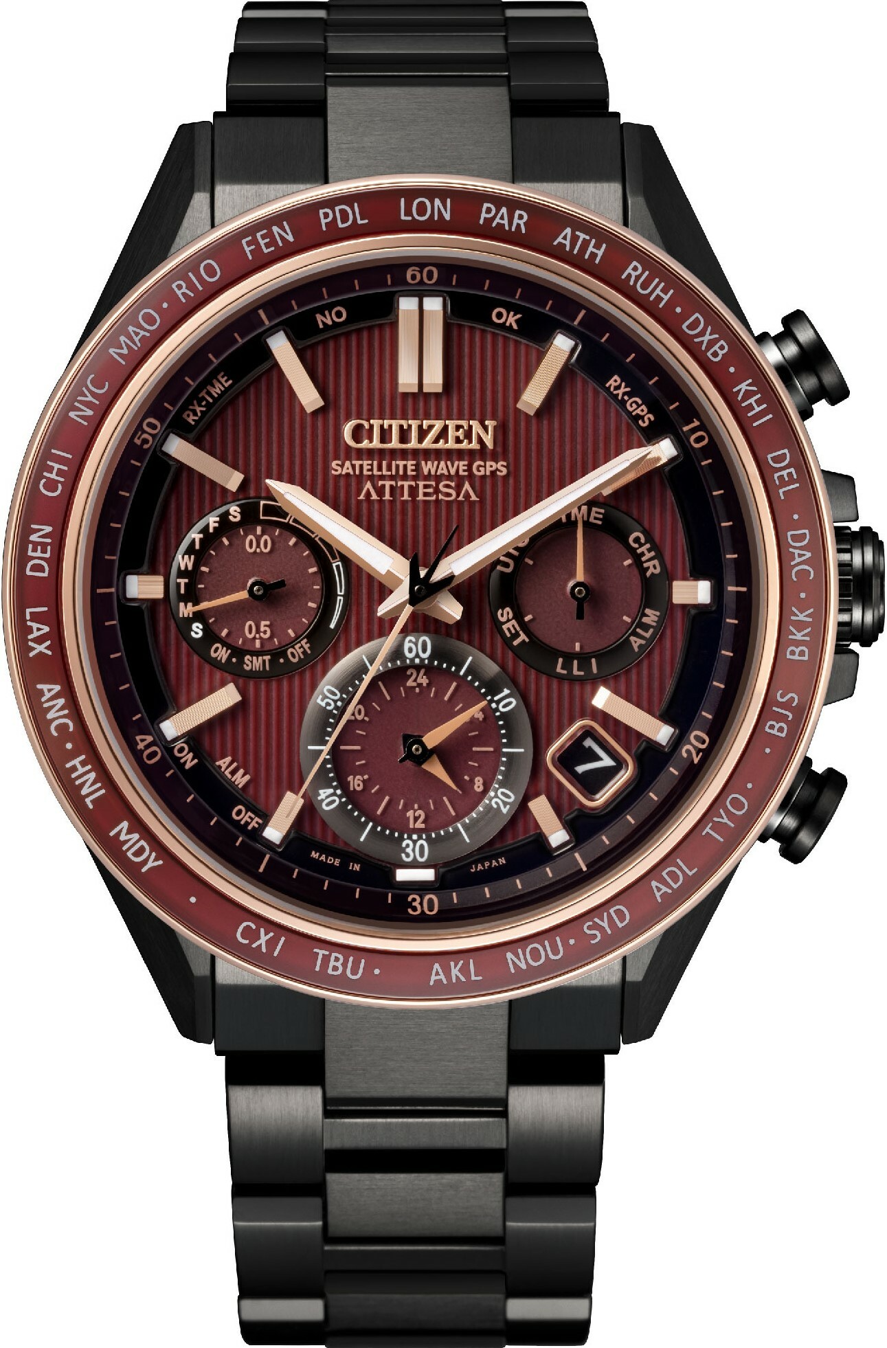 萬年鐘錶 - Citizen 星辰錶  ATTESA 天蠍心限量鈦金屬光動能GPS衛星對時男錶 CC4056-62W 錶徑44.6MM