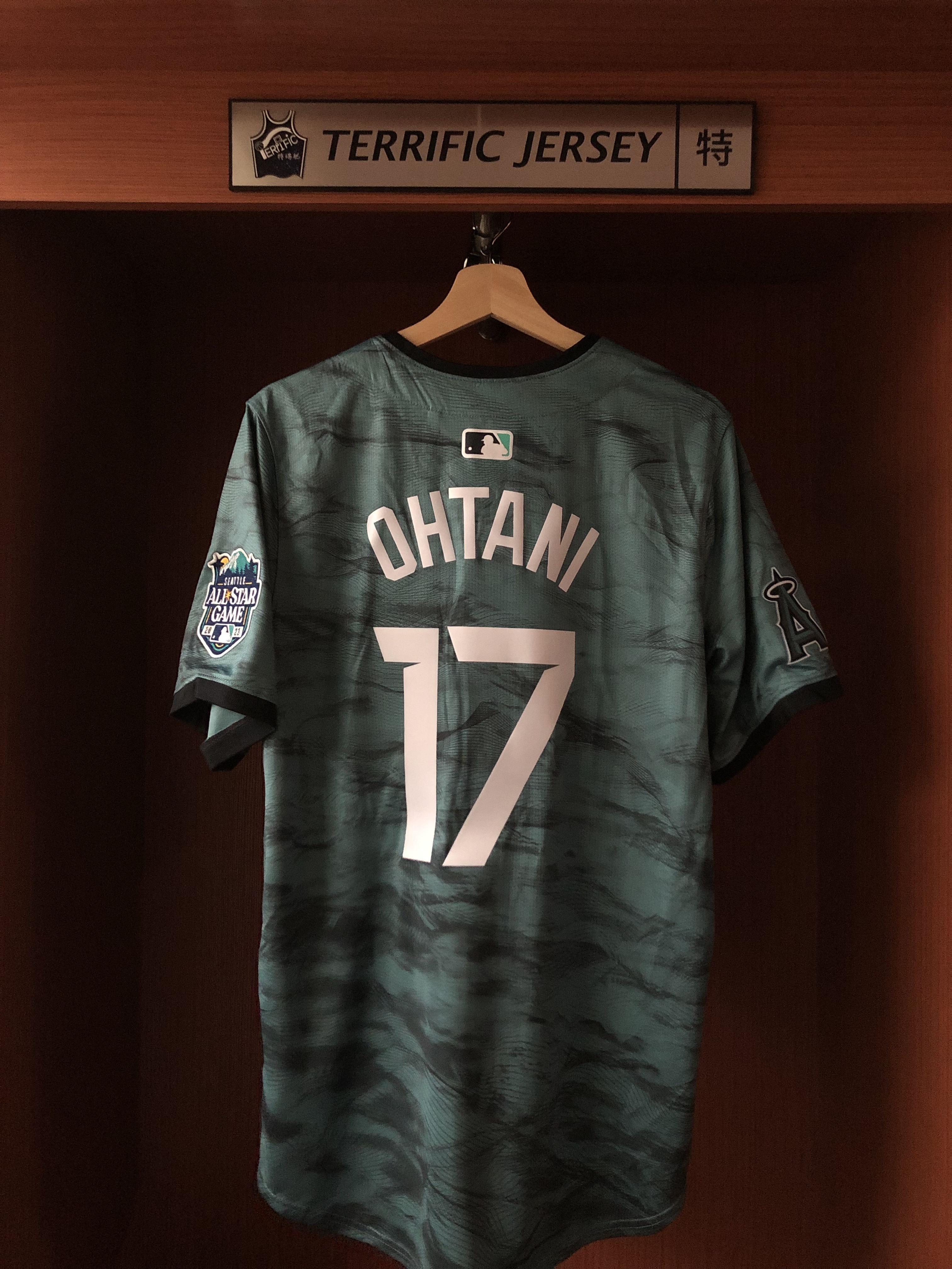 特瑞肥= Shohei Ohtani 2023明星賽湖水綠大谷Nike MLB Jersey 球迷