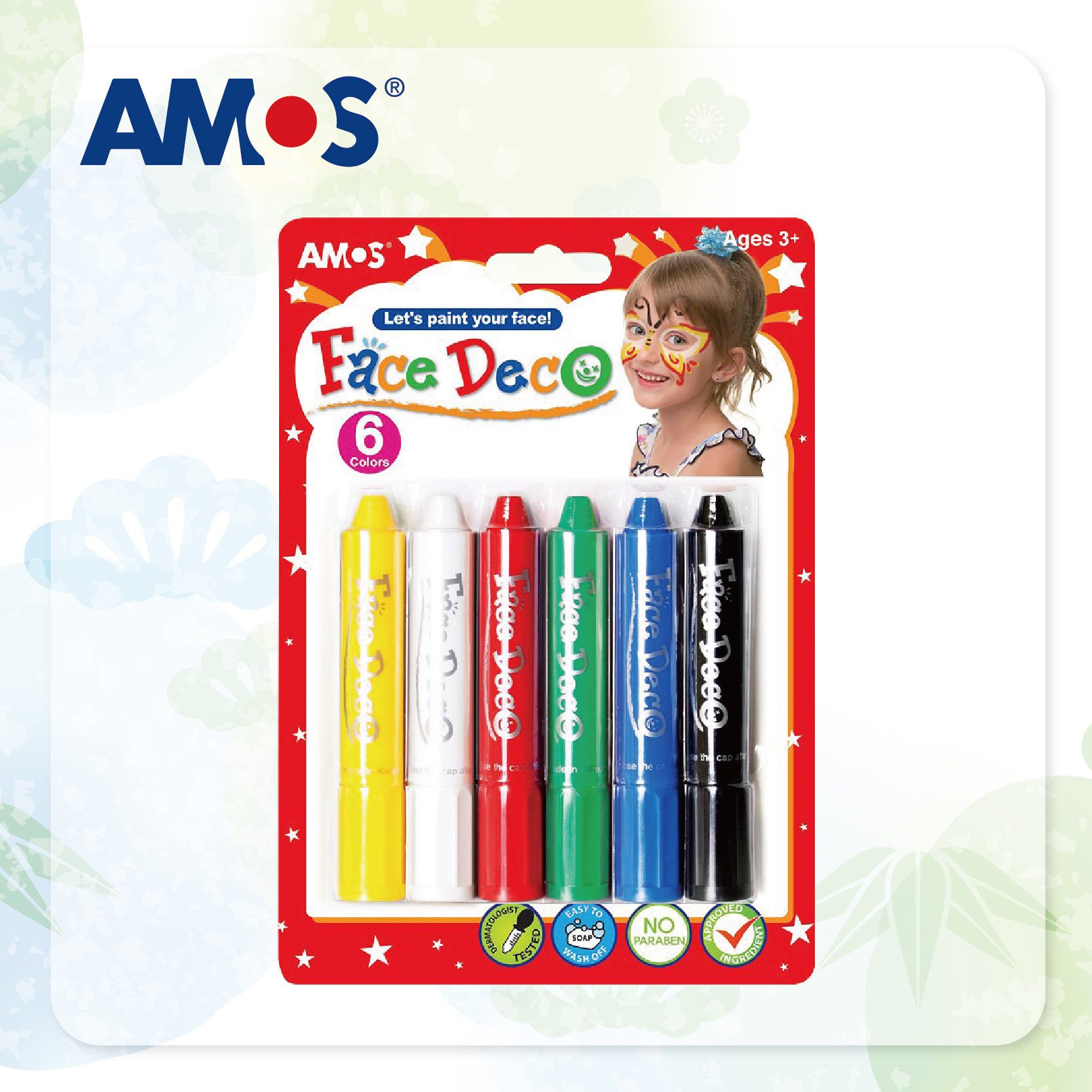 AMOS 繽紛面彩 (6色掛咭裝)