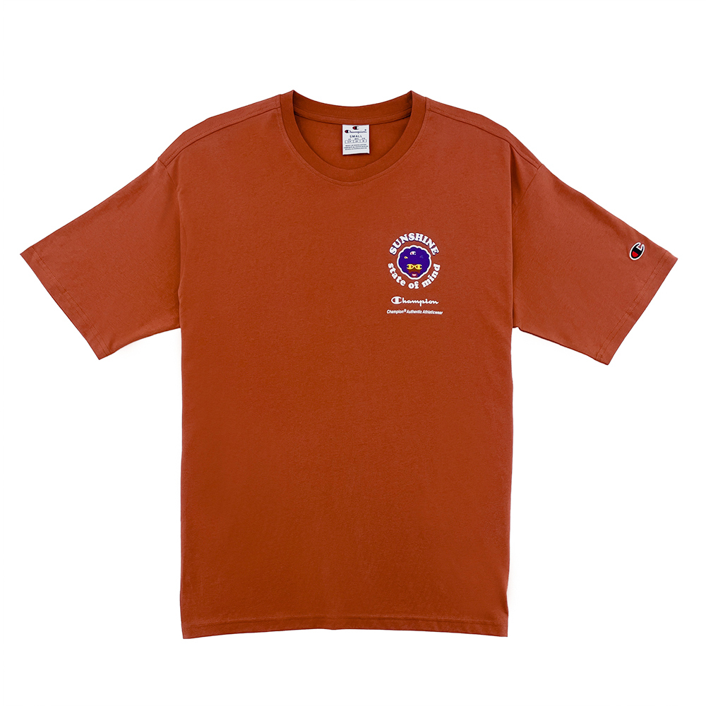 男款-ROCHESTER休閒街頭圖案短袖T恤-褐色（218630-MS075）