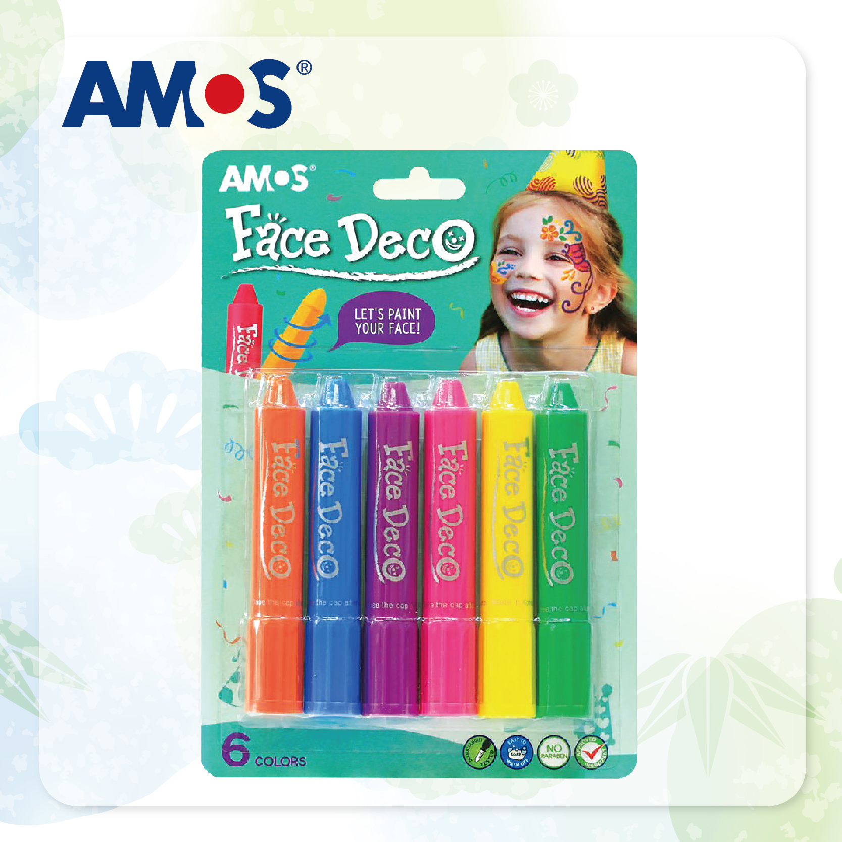 AMOS 繽紛粉色面彩 (6色掛咭裝)