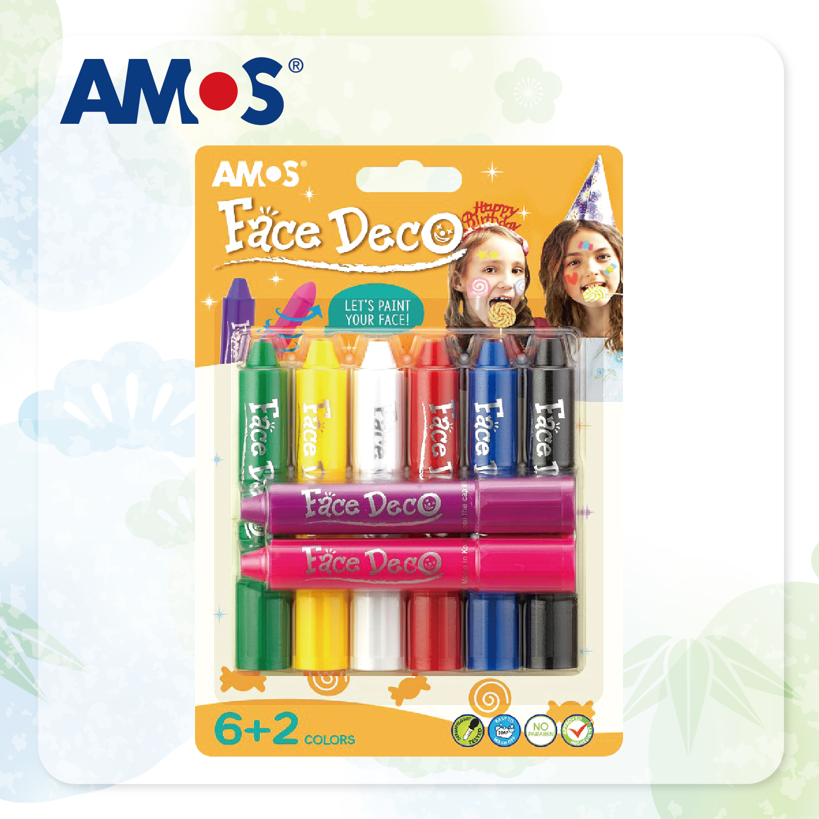 AMOS 繽紛面彩 (8色掛咭裝)