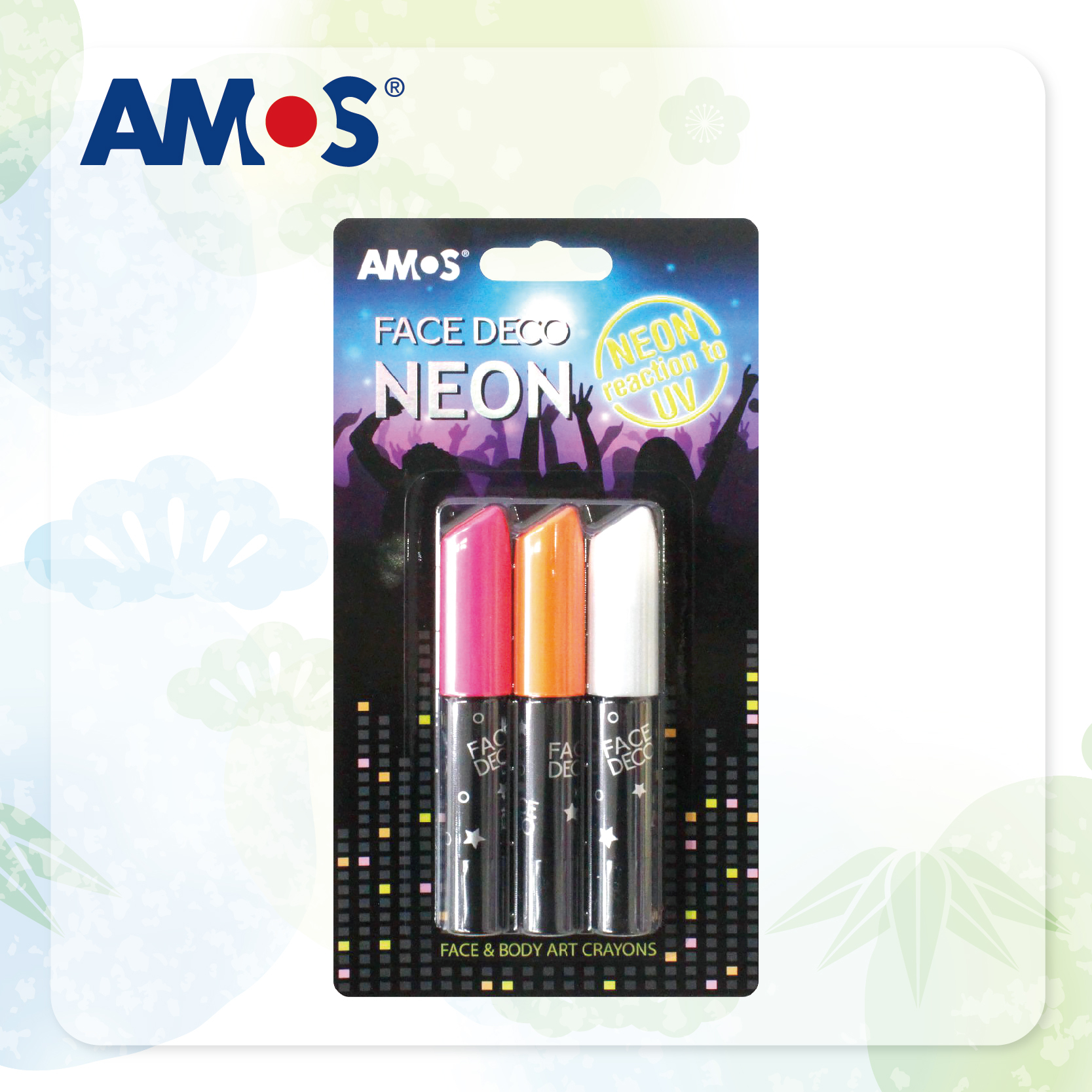 AMOS 霓虹系列3色面彩 (掛咭裝)