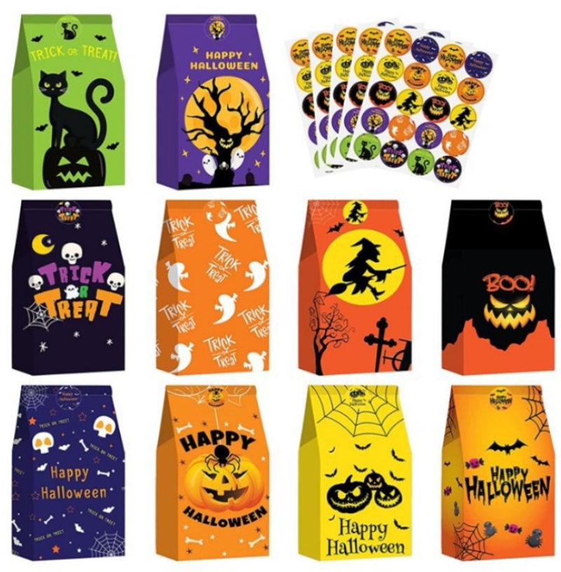 現貨區 萬聖節主題平口紙袋48個套裝 K5960