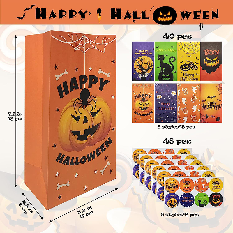 現貨區 萬聖節主題平口紙袋48個套裝 K5960