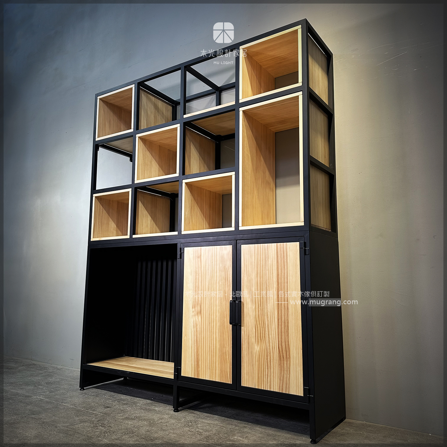 台灣製-方格造型格柵展示櫃架|可訂製