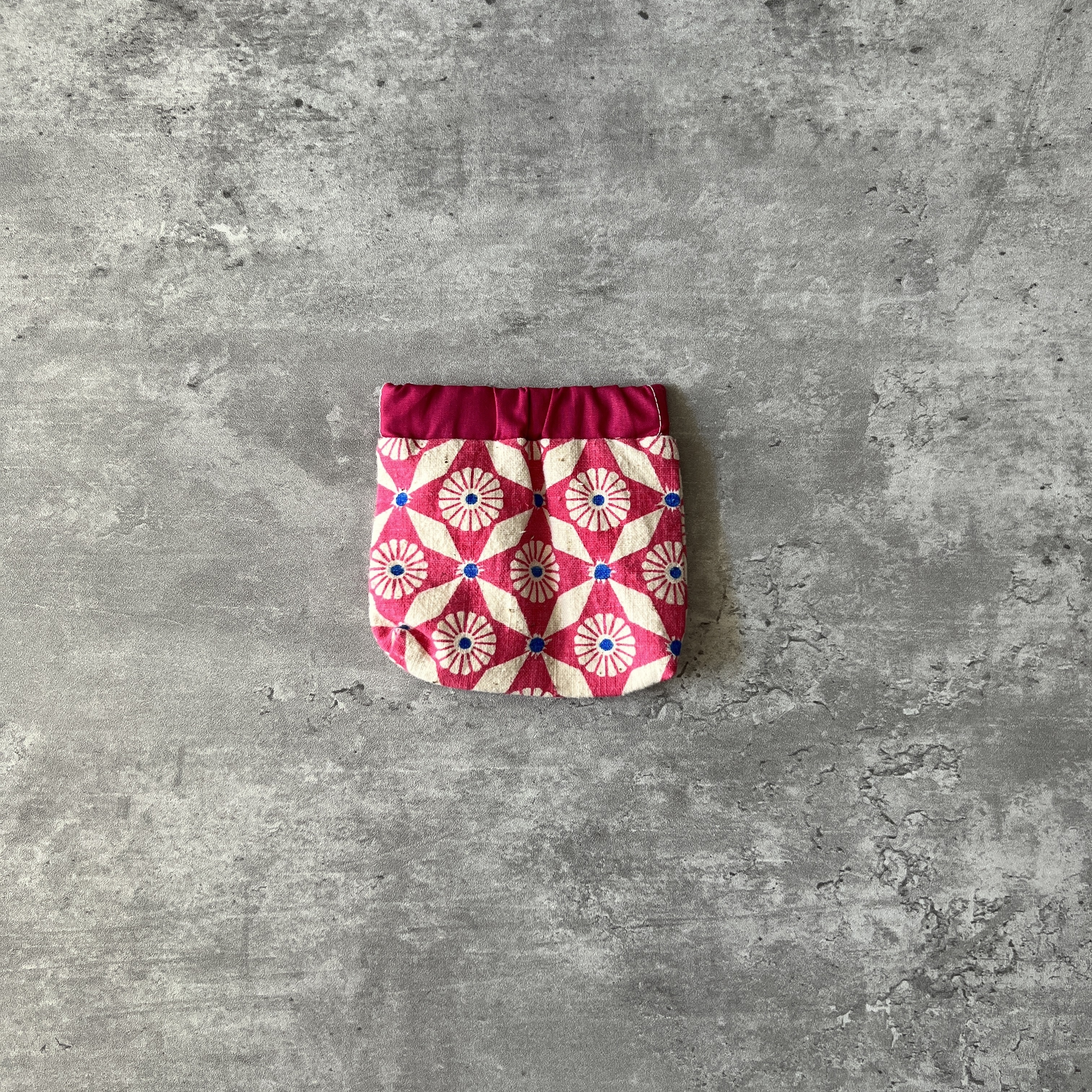 彈口快取小錢包（粉邊圖案）