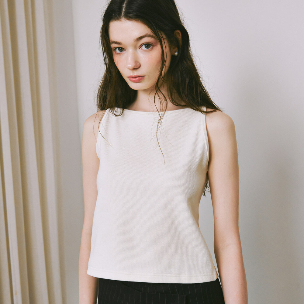 [RONRON] BOATNECK SLEEVELESS MINI ドレス★新作・24SS★韓国★ RONRON] BOATNECK SLEEVELESS MINI ドレス☆新作・24SS☆韓国