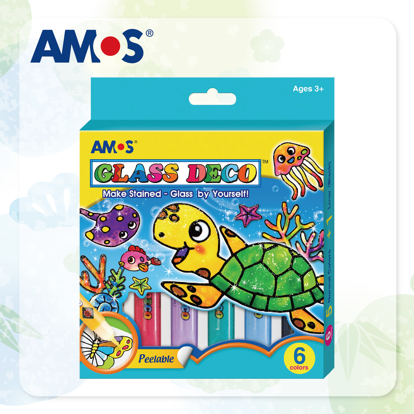 AMOS 6色繽紛玻璃彩繪 (盒裝)