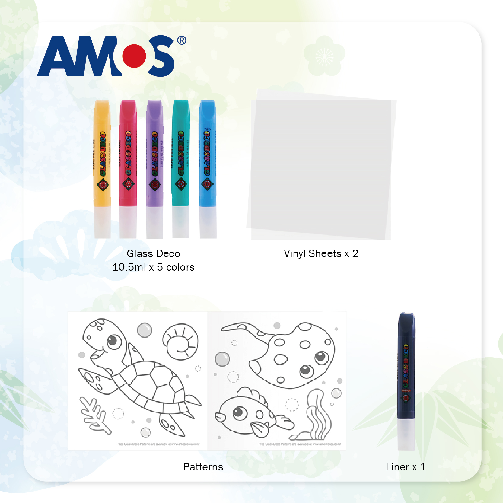 AMOS 6色繽紛玻璃彩繪 (盒裝)