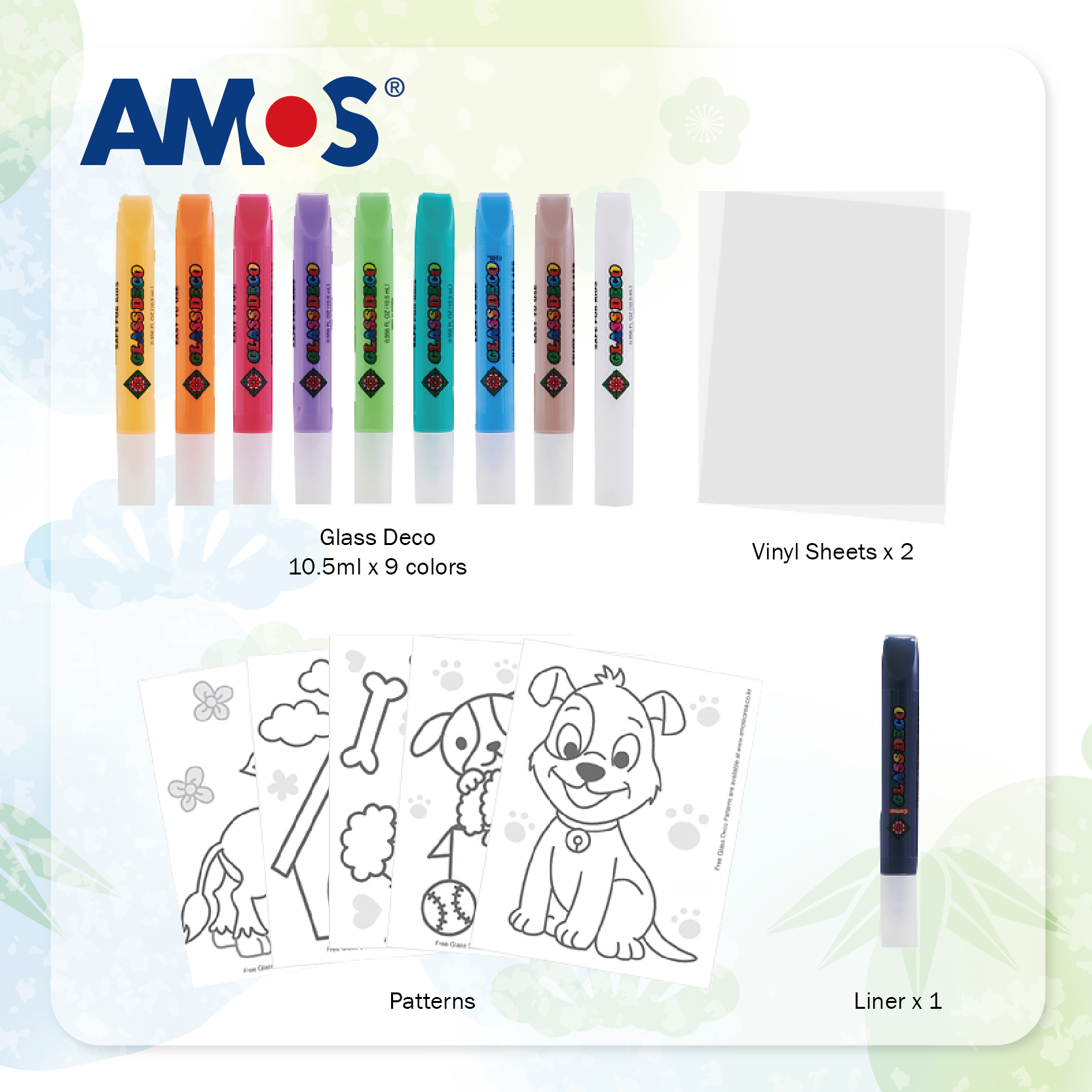 AMOS 10色繽紛玻璃彩繪 (盒裝)