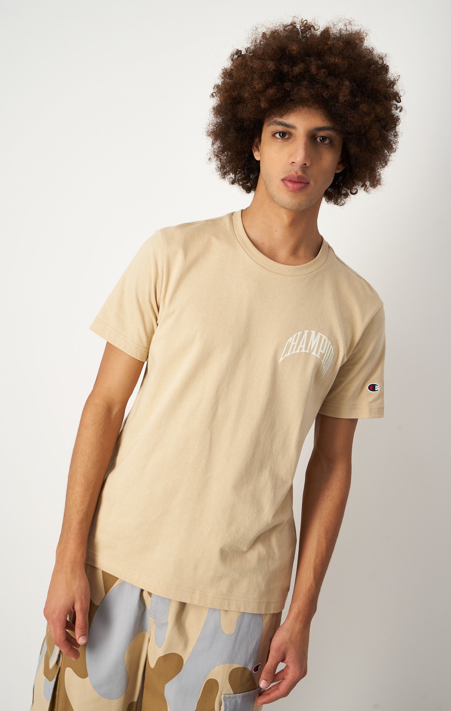 男款-ROCHESTER美式休閒印花短袖TEE-卡其色（218521-MS073）