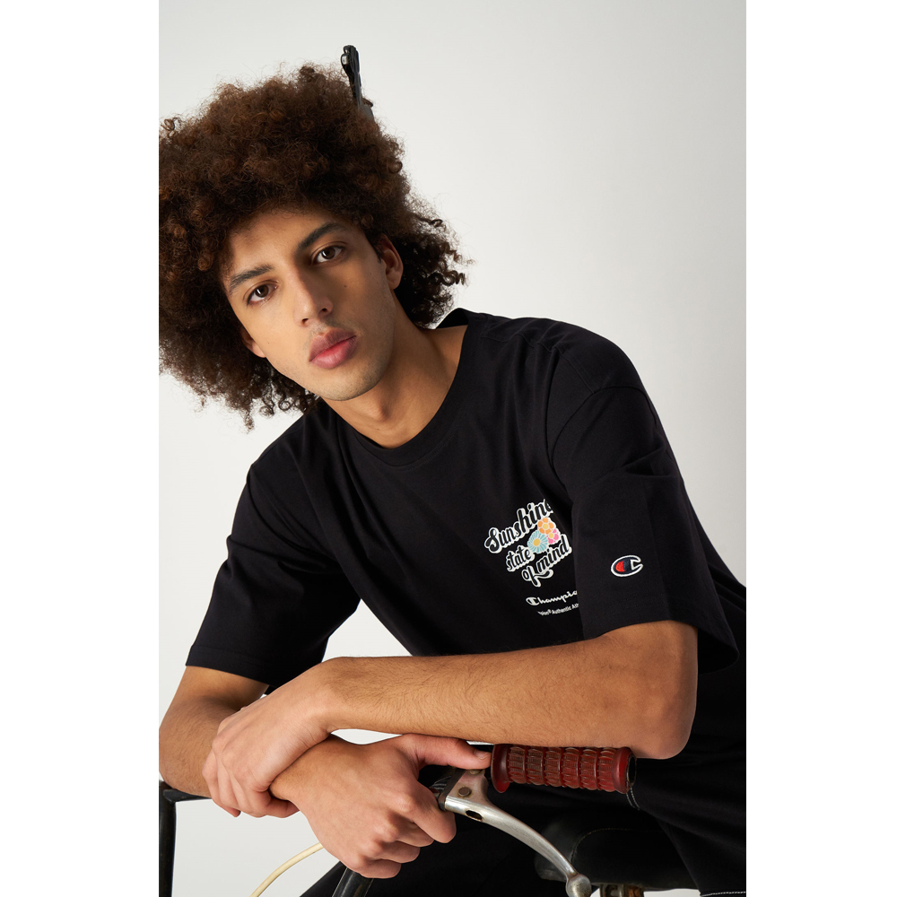 男款-ROCHESTER 休閒街頭圖案短袖TEE-黑色（218630-KK002）