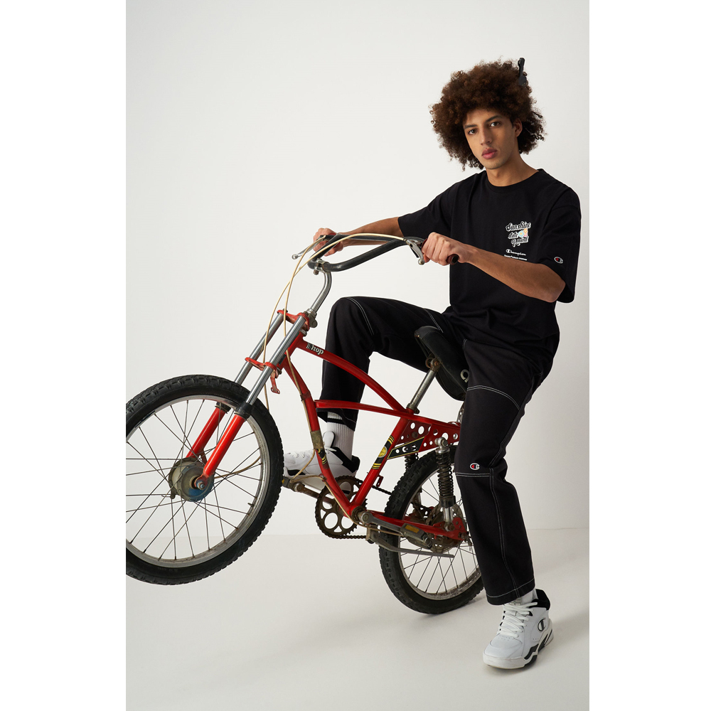 男款-ROCHESTER 休閒街頭圖案短袖TEE-黑色（218630-KK002）