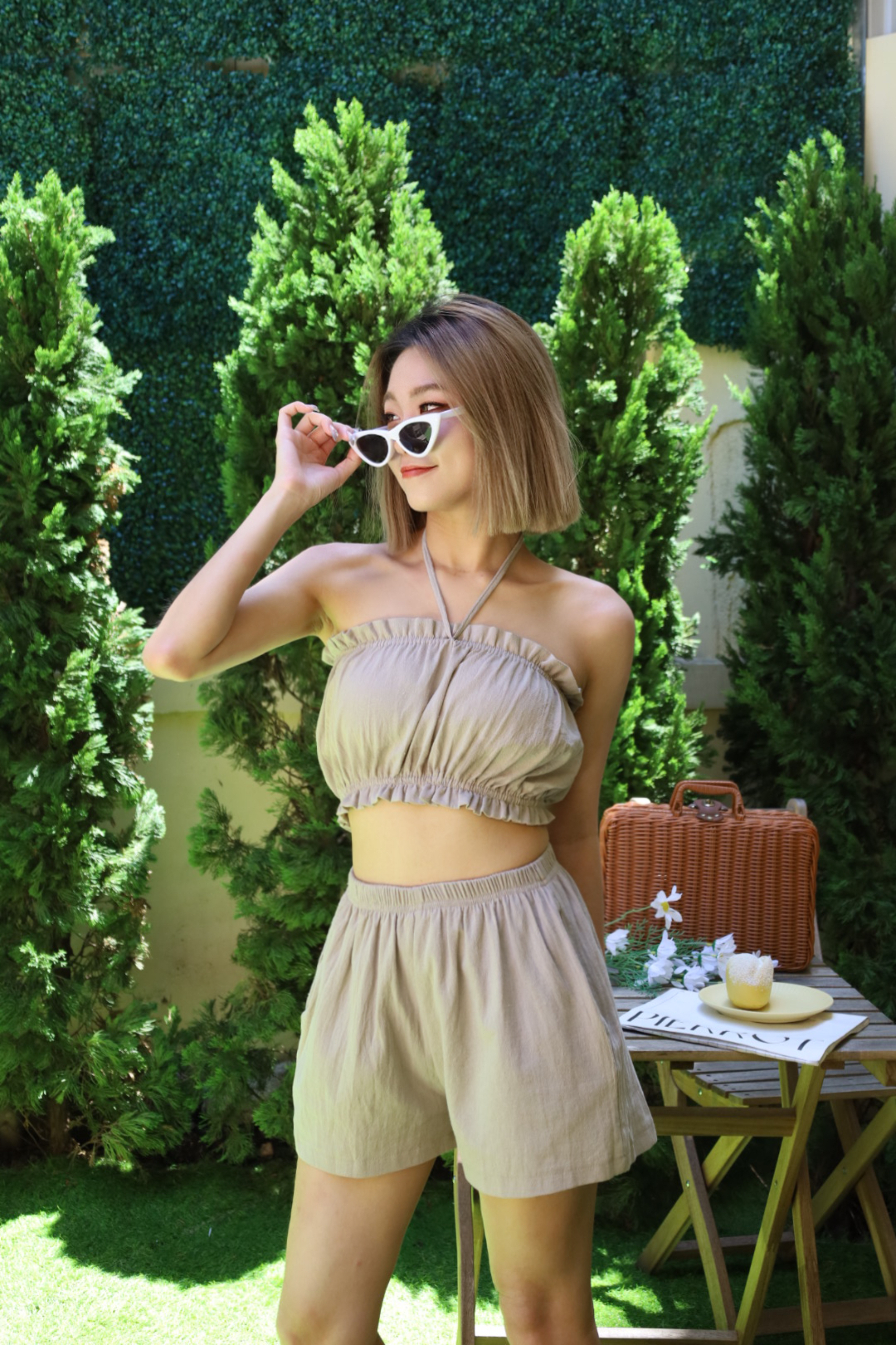 兩穿式荷葉邊平口套裝