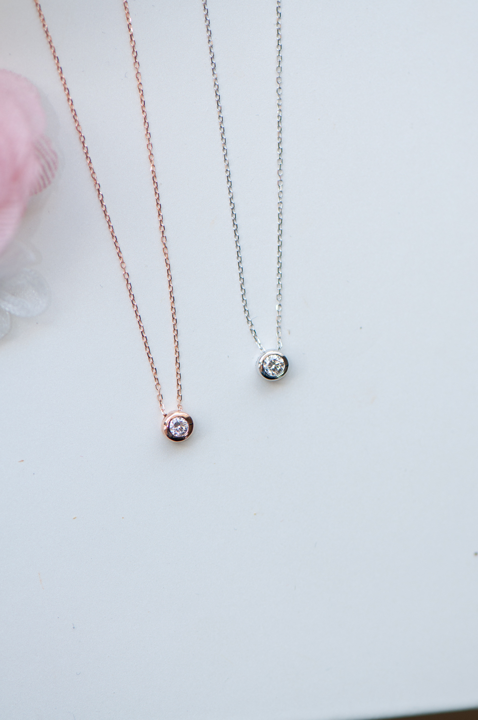 18K Bubble 0.10ct Diamond Necklace