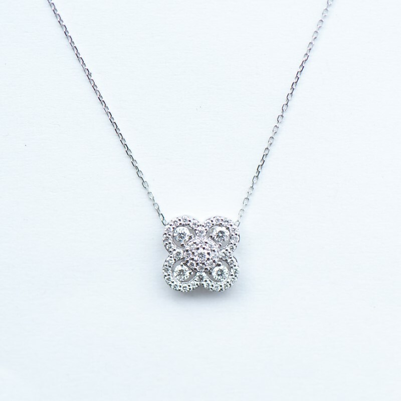 18K Costoso Clover Diamond Necklace