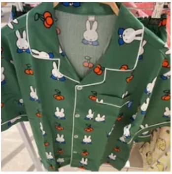 [S] SPAO PRINTED BUNNY PAJAMAS,GREEN, SPPPD37U0140095 (SSP30)
