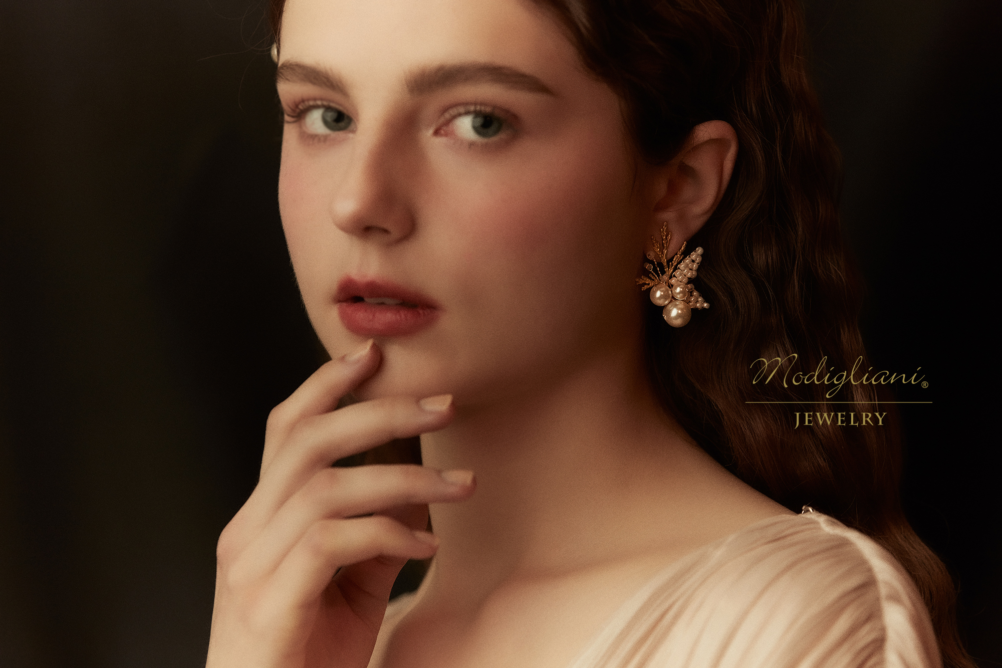 黃銅飾品,黃銅,花草,仙女,耳環,耳環,施華洛世奇水晶珍珠,珍珠,氣質