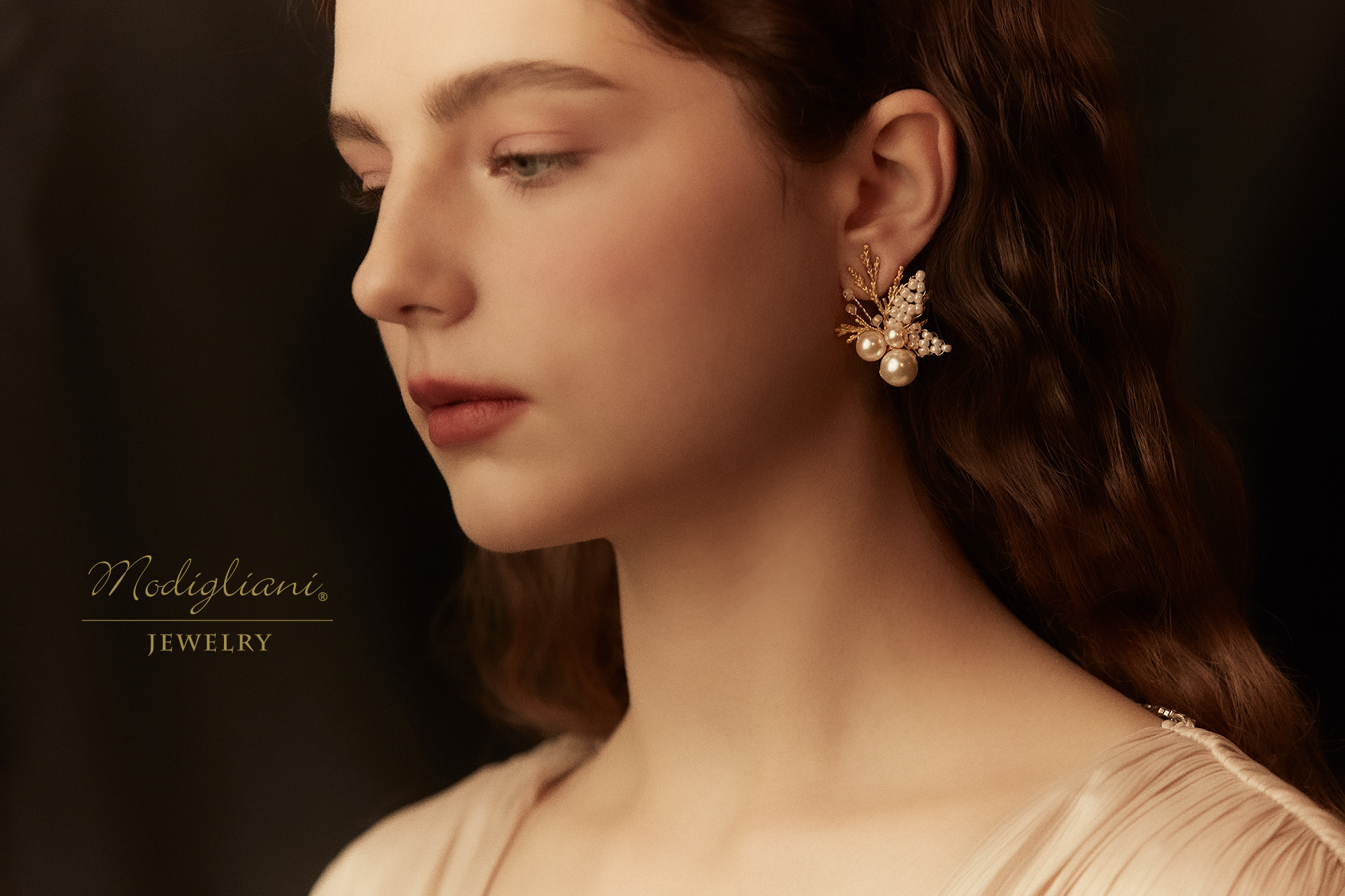 黃銅飾品,黃銅,花草,仙女,耳環,耳環,施華洛世奇水晶珍珠,珍珠,氣質