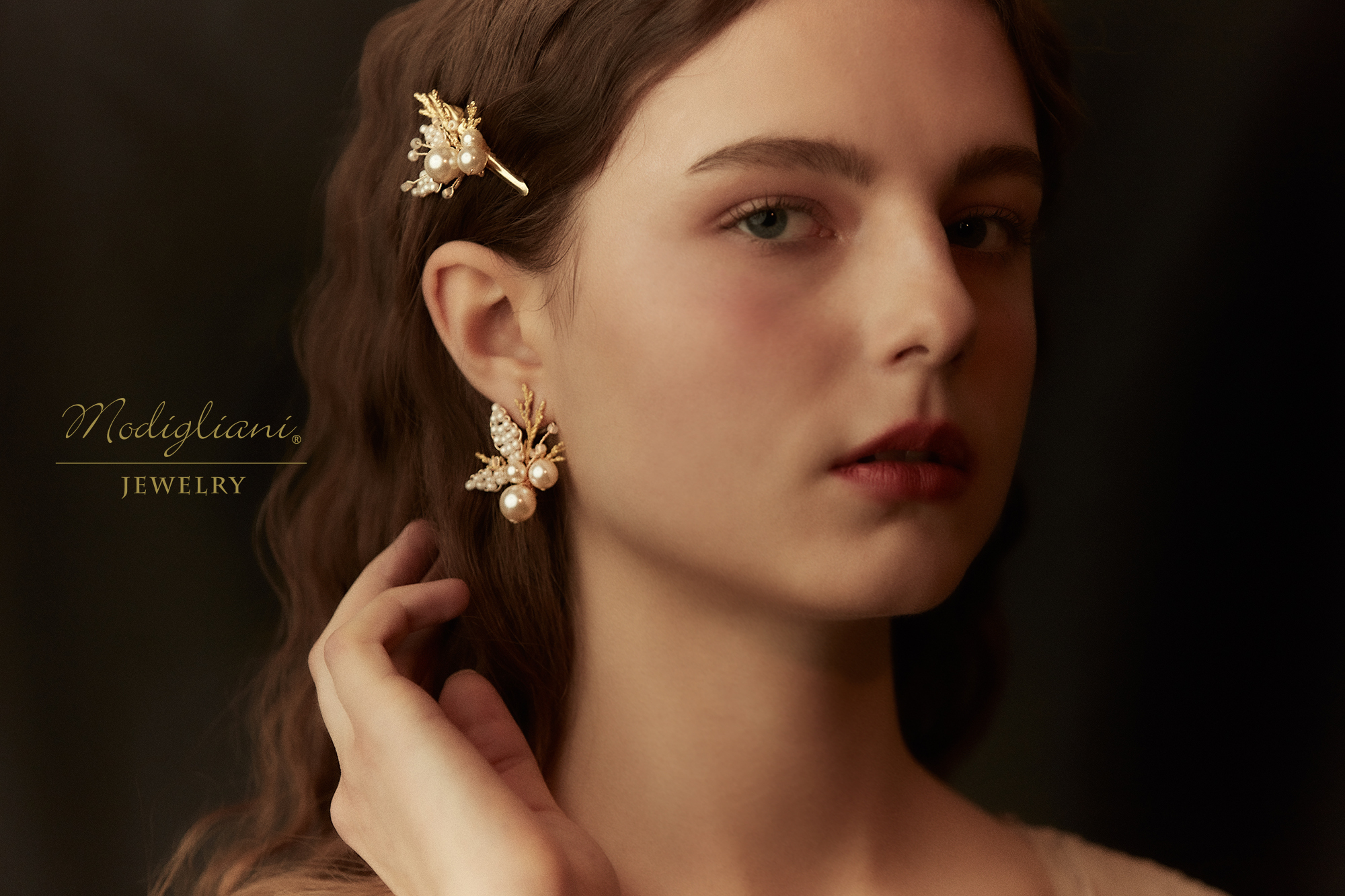 黃銅飾品,黃銅,花草,仙女,耳環,髮夾,施華洛世奇水晶珍珠,珍珠,氣質