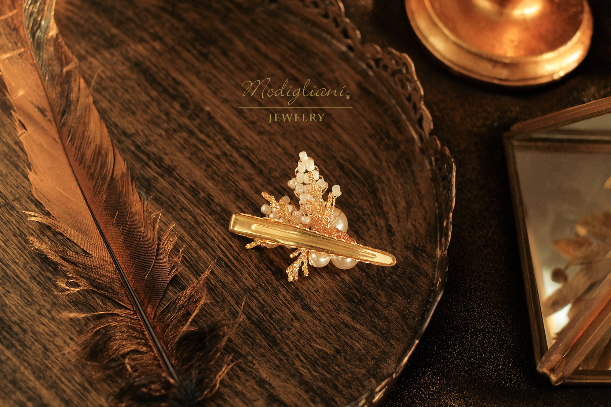 黃銅飾品,黃銅,花草,仙女,耳環,髮夾,施華洛世奇水晶珍珠,珍珠,氣質