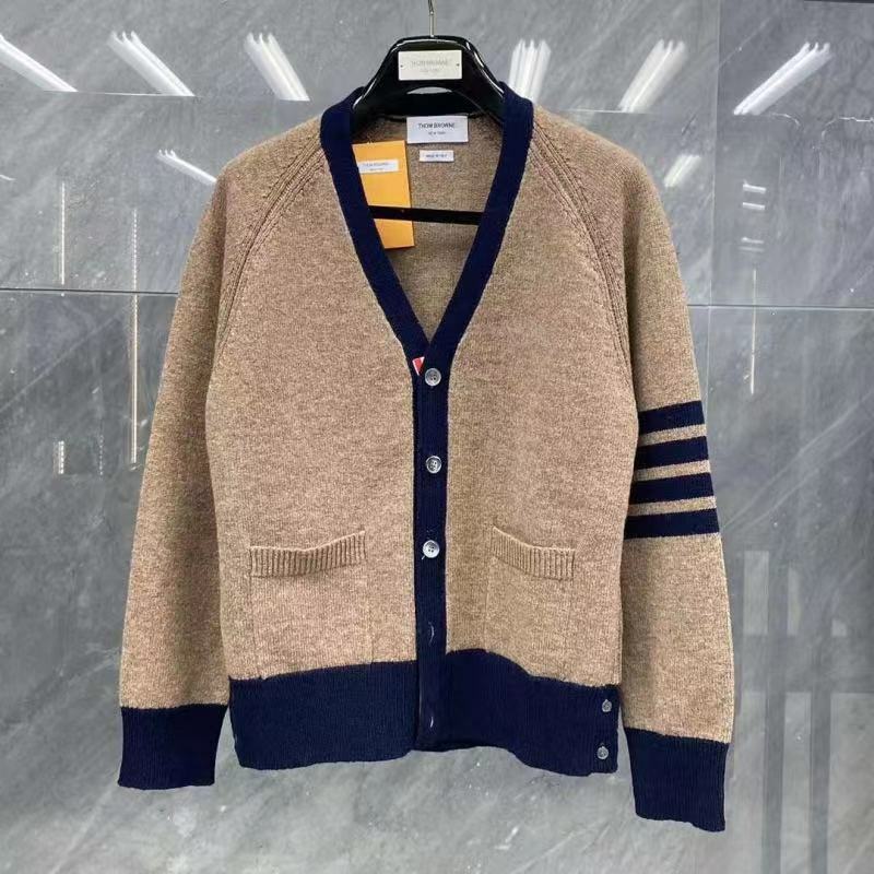 Thom Browne 棕色羊毛v領針織開衫 MKC485A  Y1026  215 -T