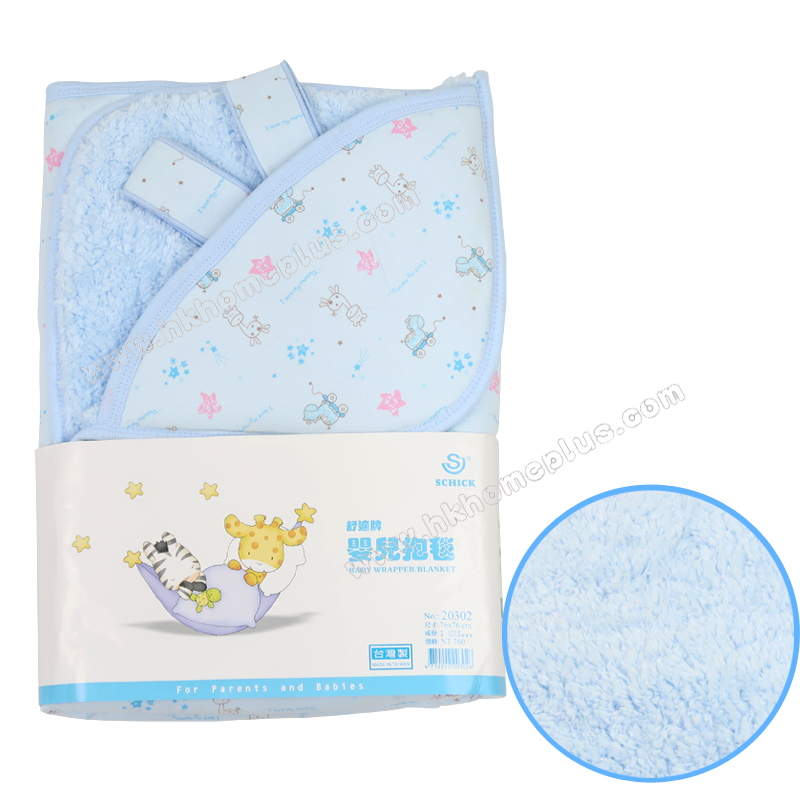 舒適牌: 台灣製 - 嬰兒動物抓毛底抱毯 (綁帶) 20302