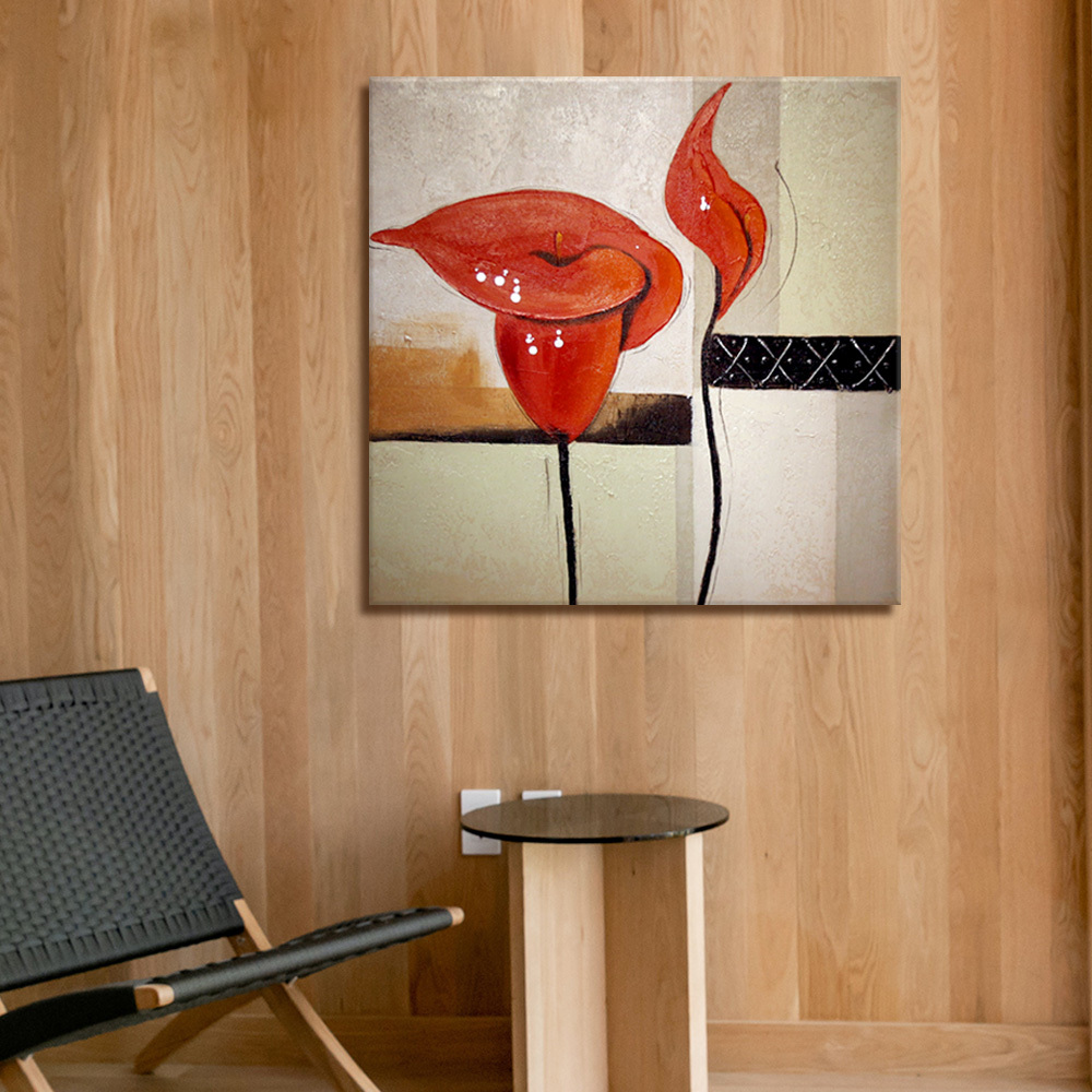 TROMSO時尚無框畫抽象藝術-烈紅花鄉W434