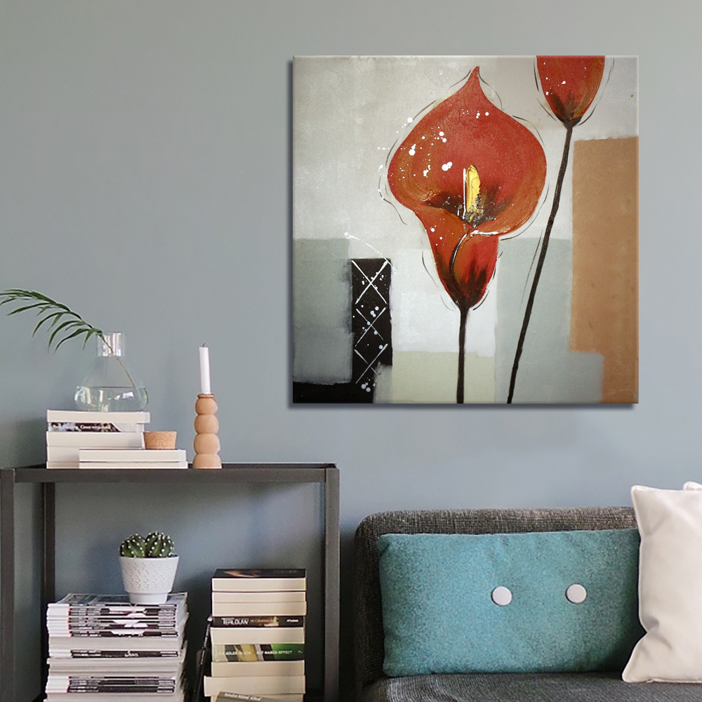 TROMSO時尚無框畫抽象藝術-烈紅花境W435