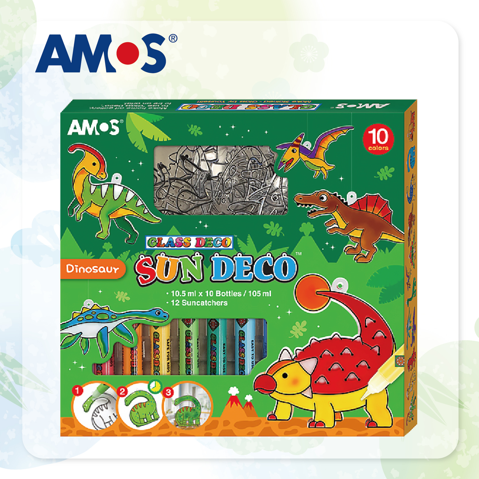 AMOS 10色繽紛彩繪創意掛飾 (恐龍)