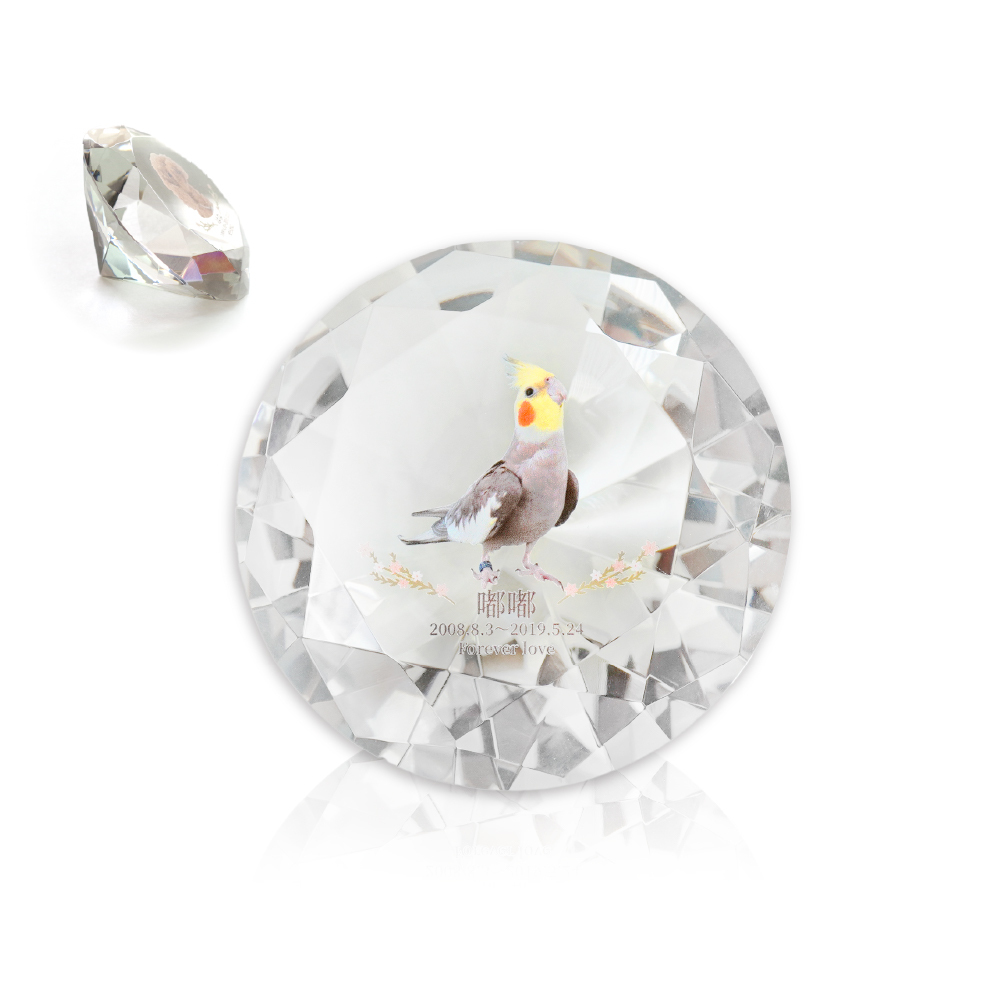 鑽石形狀寵物祈念水晶玻璃