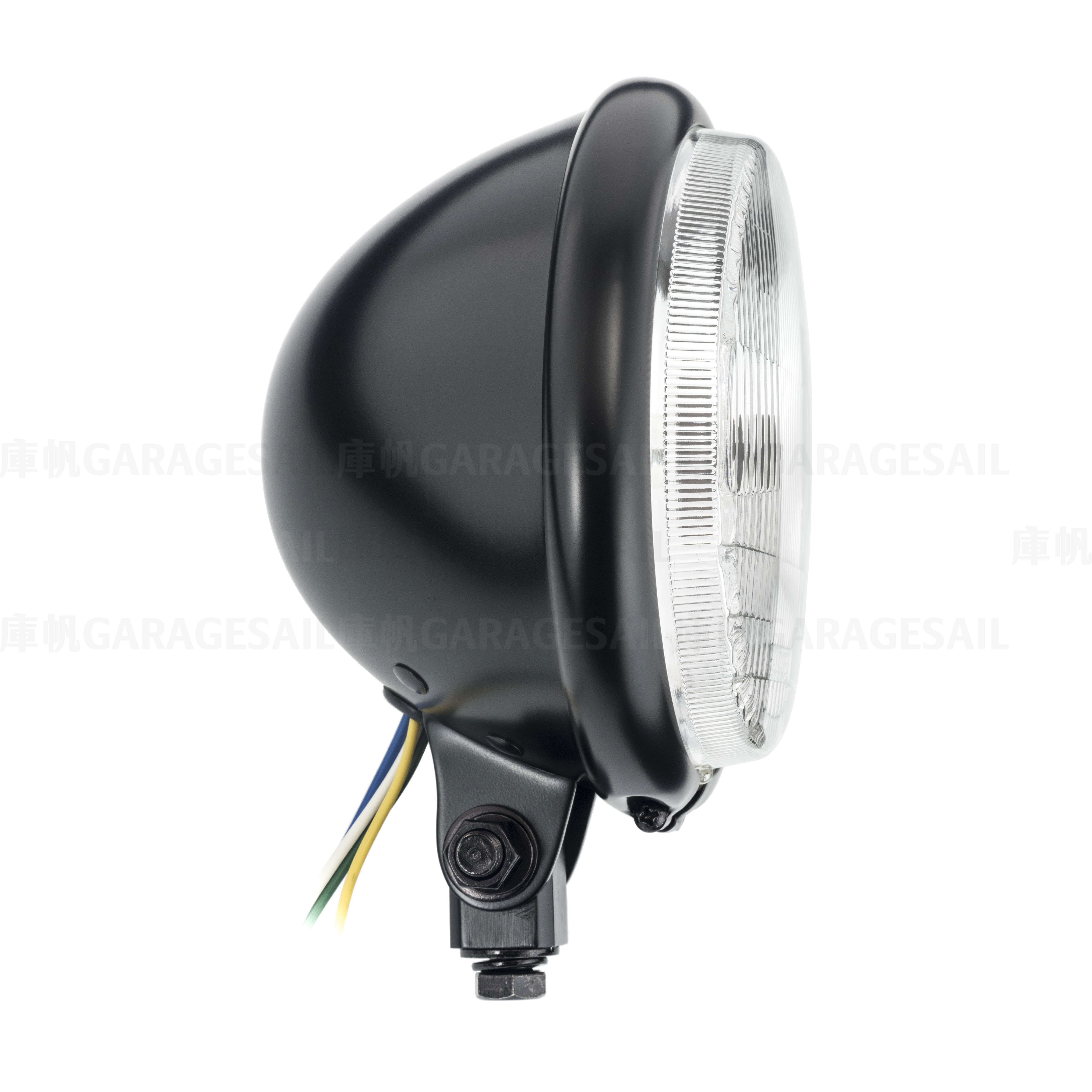 5.75吋圓 下鎖式 大燈 凸殼(美規) 消光黑