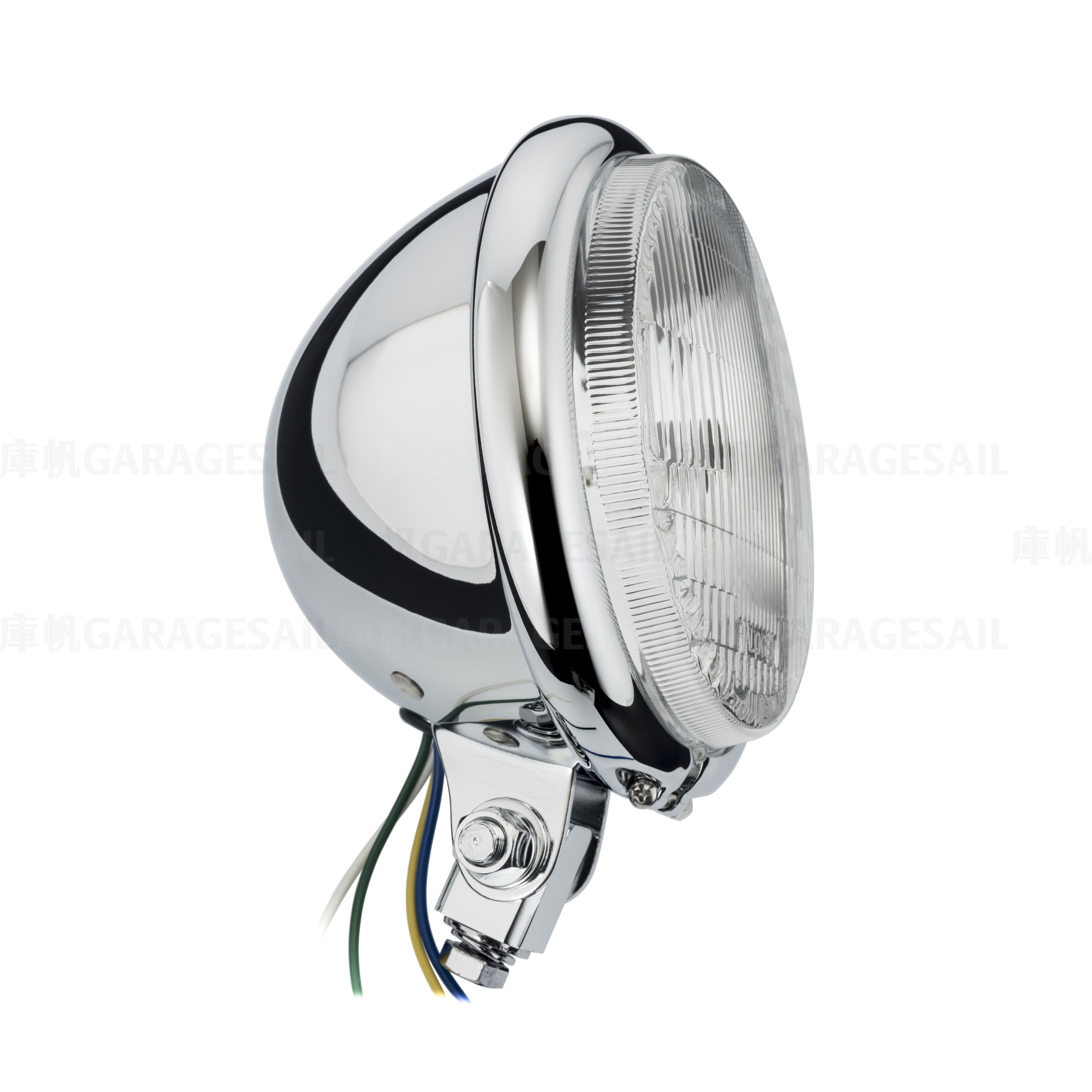 5.75吋圓 下鎖式 大燈 凸殼(美規) 電鍍銀