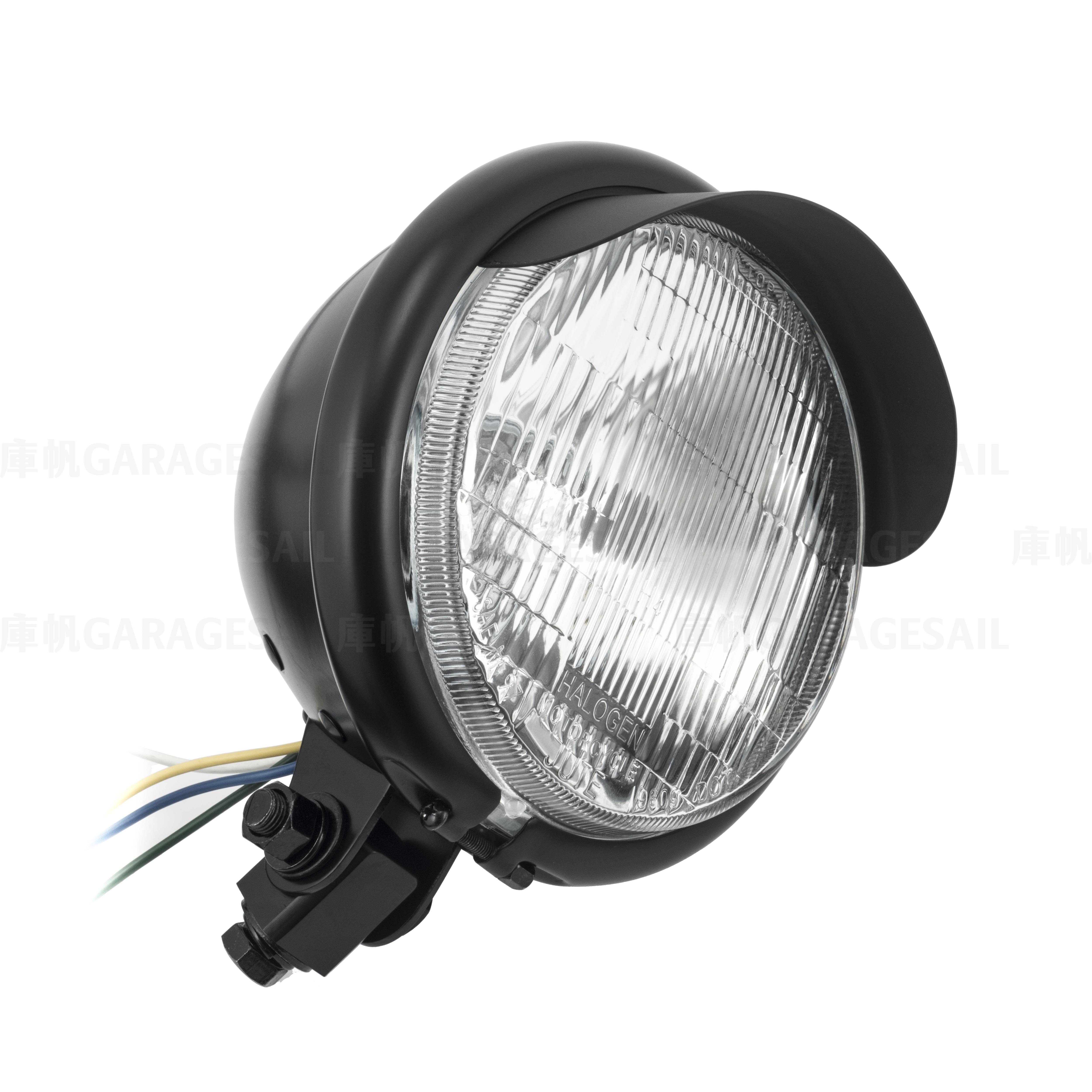 5.75吋圓 下鎖式 燈簷大燈 凸殼(美規)  消光黑