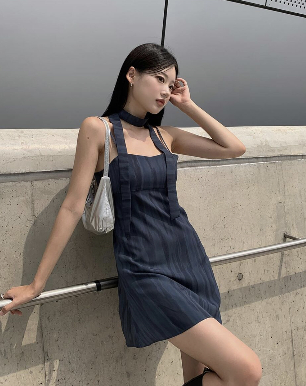 (現貨) KR DYE TIED SCARF ONE PIECE NAVY