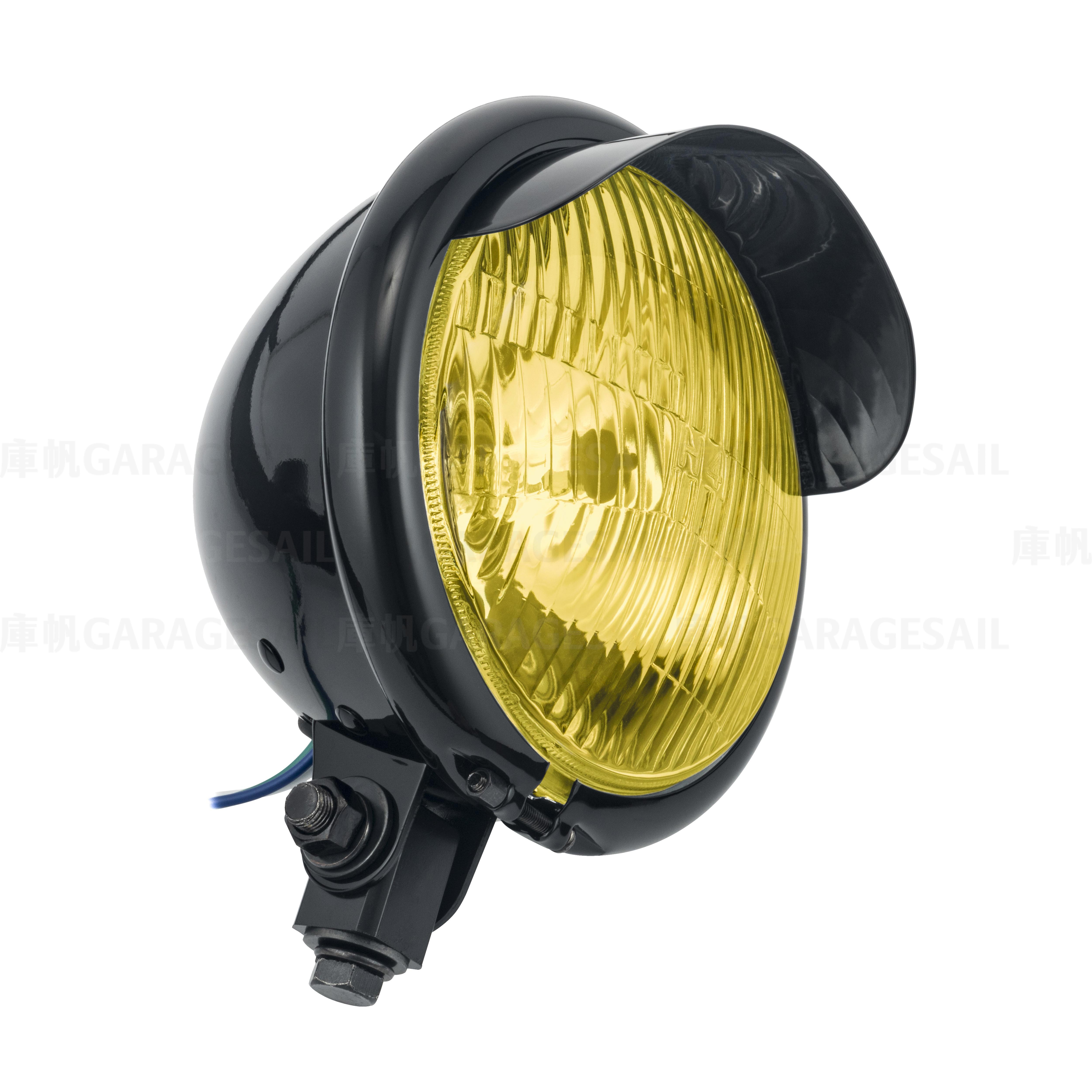 5.75吋圓 下鎖式 燈簷大燈 亮黑