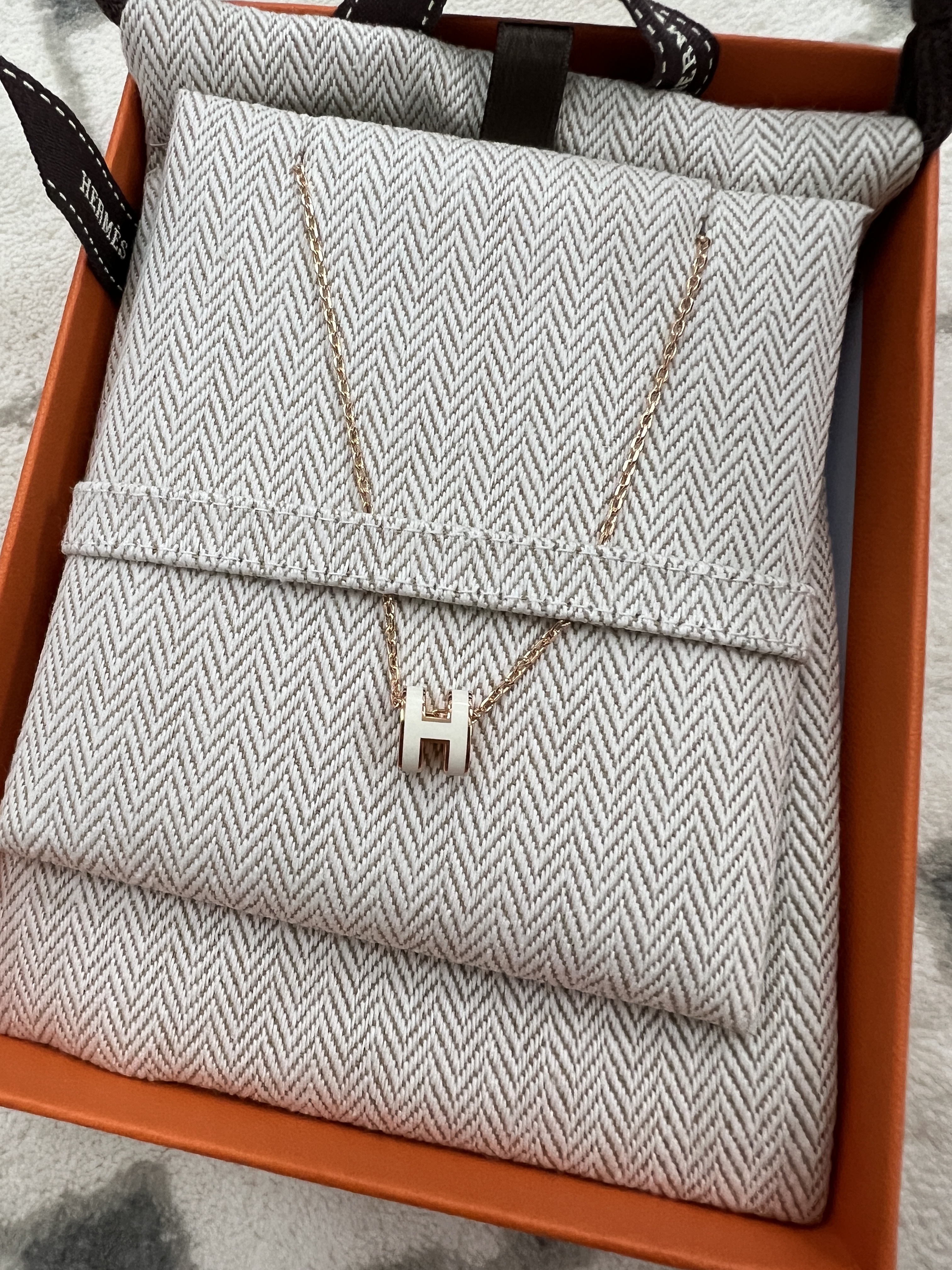 Hermes mini Pop h white X rose gold