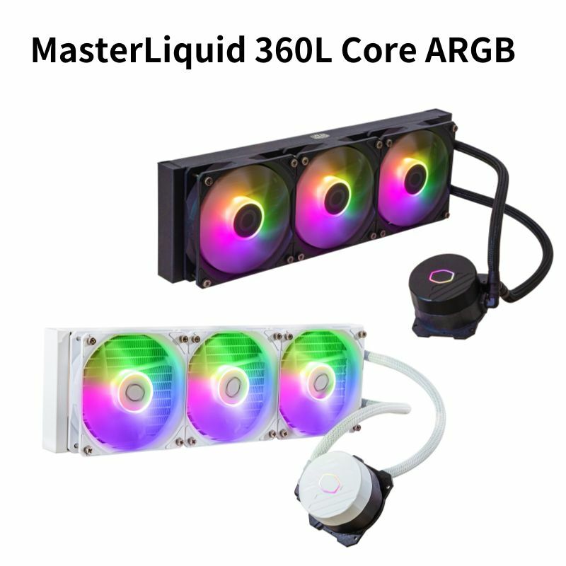 米特3C數位–酷碼 MasterLiquid 360L Core ARGB 黑色/白色 一體式水冷散熱器