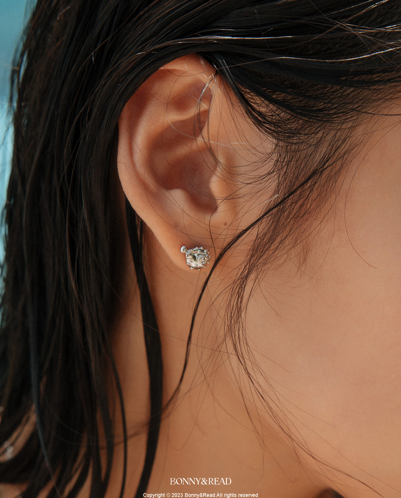 平價飾品,銀針,河豚,耳環